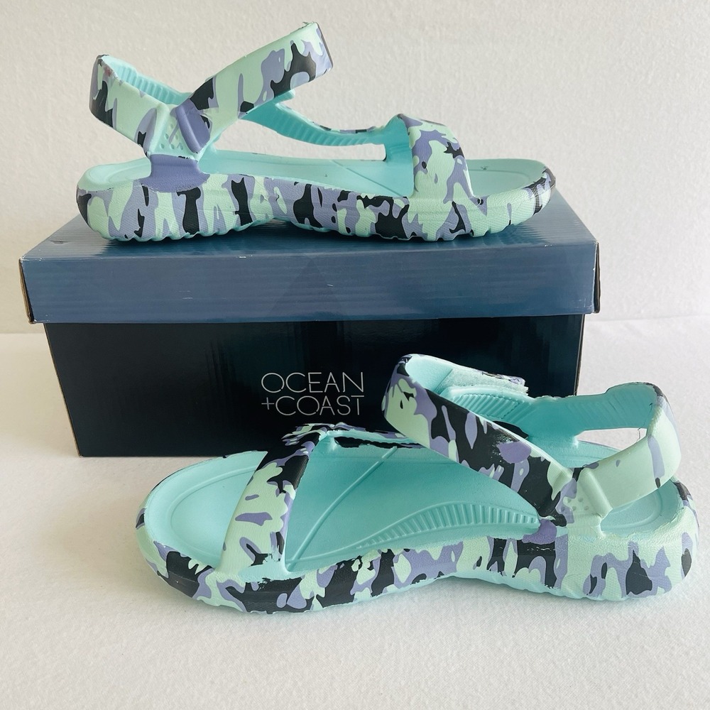 Ocean + Coast Tamesis Women's Minty Aqua Tie Dye Comfort strap Sandals Size 8M